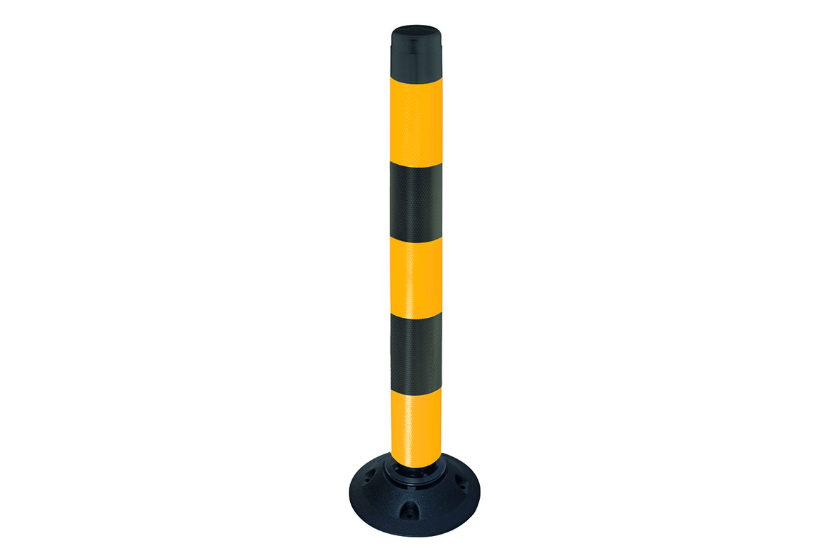 1000mm Hight Post Flexible (NO Highway Use) Yellow & Black. Self Righting (3 heights) Optional Base, very robust. Recommended image