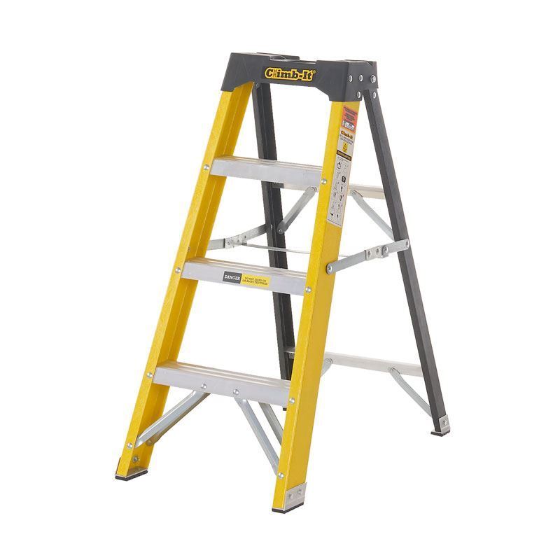 Stepladders in Swingback Style Glass Fibre insulated to 30,000 volts – ‘Professional-Climb-It®’ image