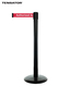 Tensabarrier® Advance retractable barrier post with 2.3m safety message webbing simple elegance image