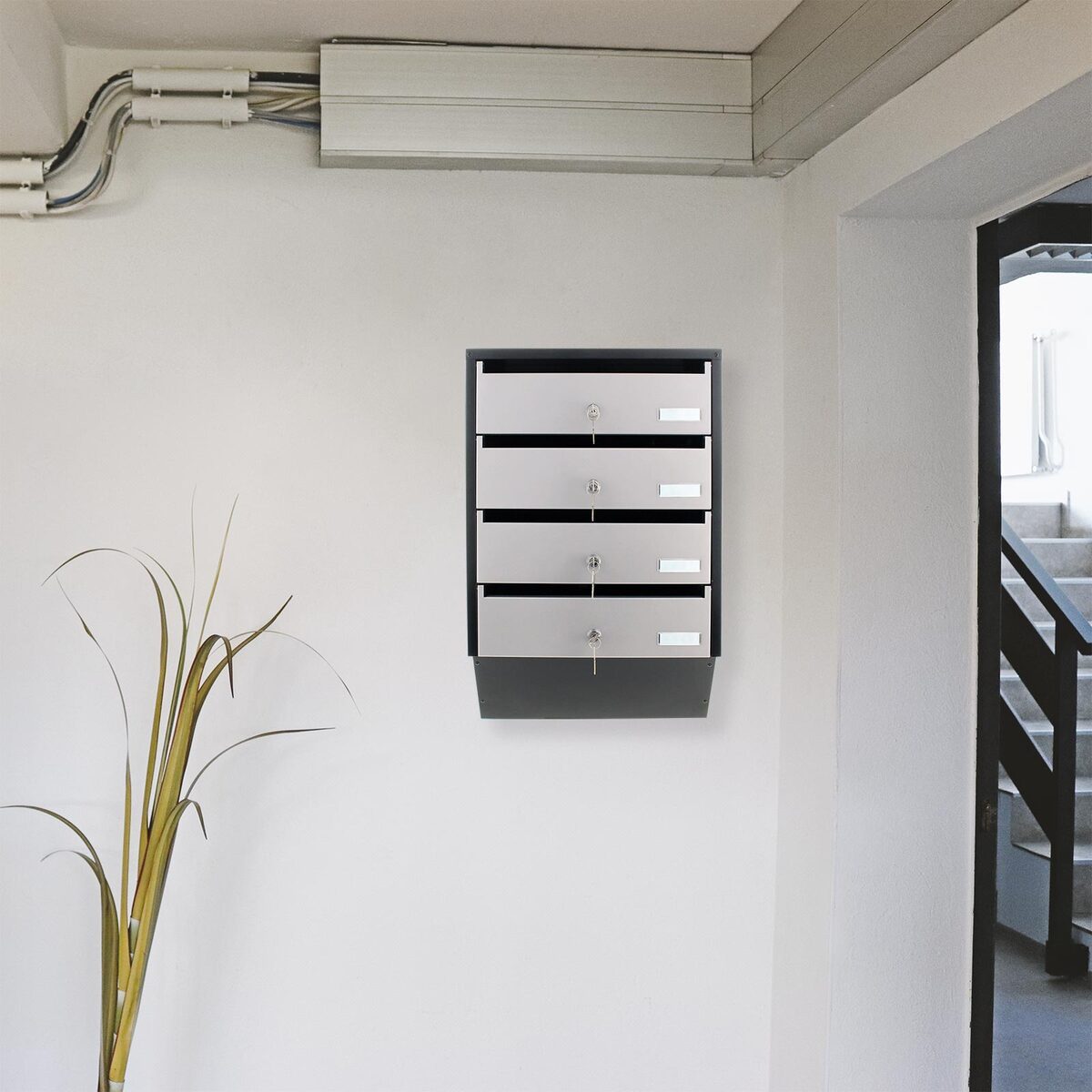 Apartment Mailbox Depot 4 Cylinder Lock Silver/Black image