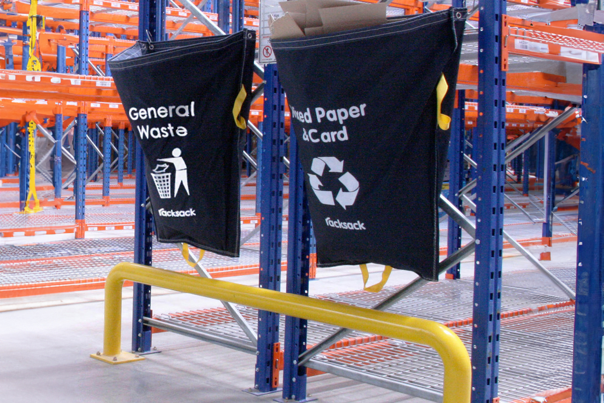 Warehouse Waste Recycling Bags Racksack | Barriers Direct